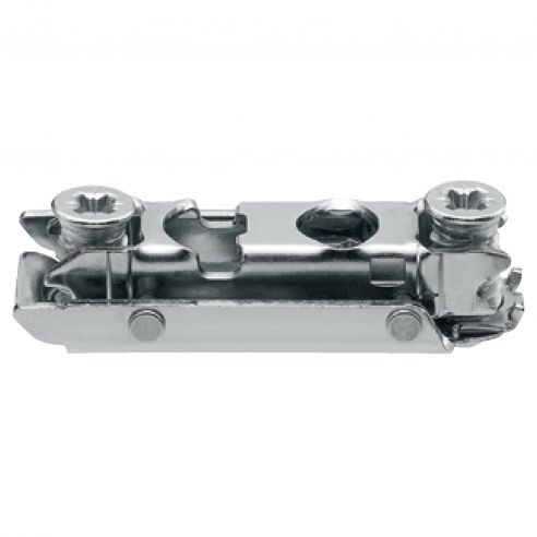 Basetta dritta Blum 175H410Z Clip spessore 0 mm con eccentrico anta battuta doppia montaggio con viti euro premontate