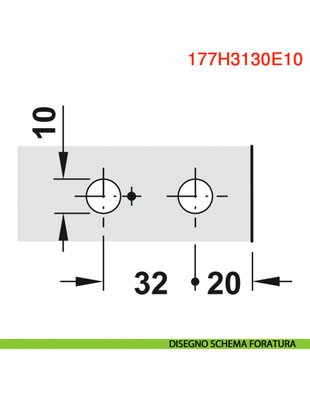 Basetta dritta Blum 177H3130E10 Clip spessore 3 mm con eccentrico montaggio EXPANDO diametro 10 mm