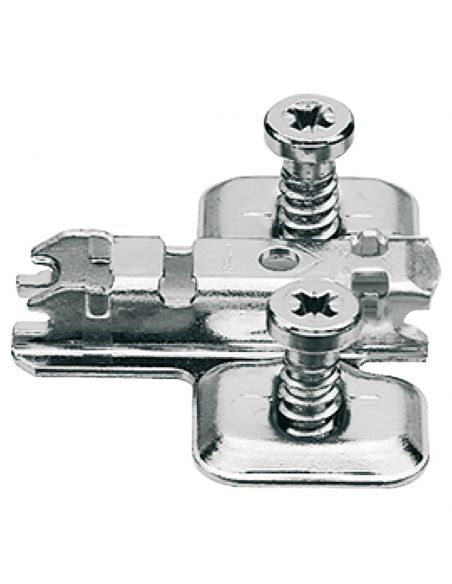 Basetta a croce Blum 173L8300 Clip spessore 0 mm montaggio con viti euro premontate