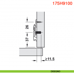Basetta a croce Blum 175H9100 Clip spessore 0 mm montaggio con viti euro 2