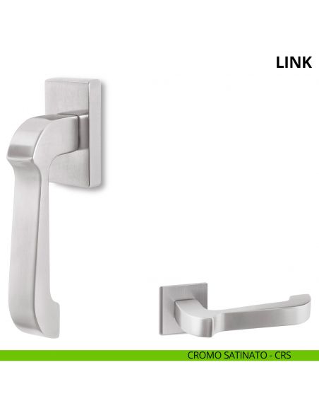 Maniglia per finestra martellina DK Link Ento cromo satinato