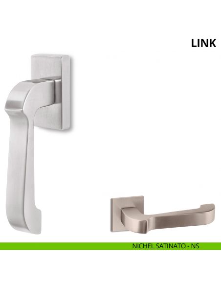 Maniglia per finestra martellina DK Link Ento nichel satinato