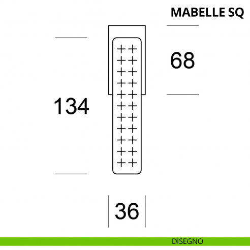 Maniglia per finestra martellina DK Mabelle SQ Ento disegno