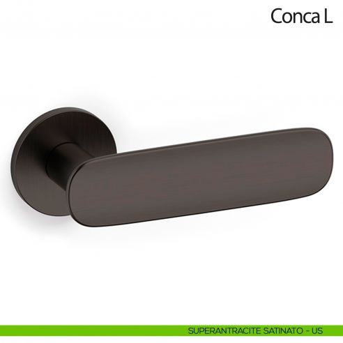 Maniglia per porta Conca L Olivari bassa superantracite satinato