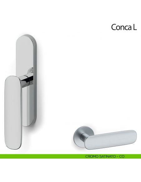 Maniglia per finestra cremonese Conca L Olivari cromo satinato