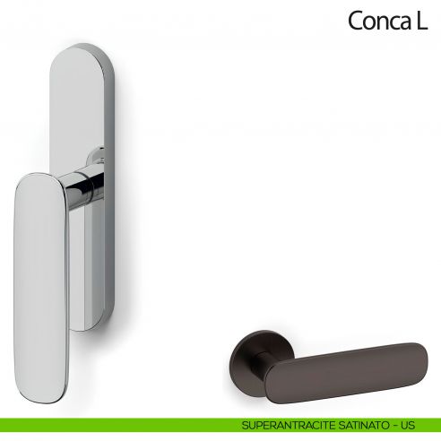 Maniglia per finestra cremonese Conca L Olivari superantracite satinato