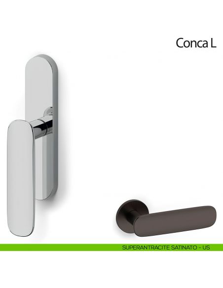 Maniglia per finestra cremonese Conca L Olivari superantracite satinato