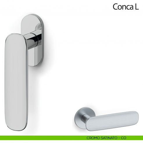 Maniglia per finestra martellina DK Conca L Olivari cromo satinato