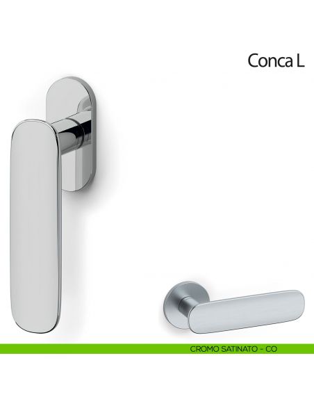 Maniglia per finestra martellina DK Conca L Olivari cromo satinato