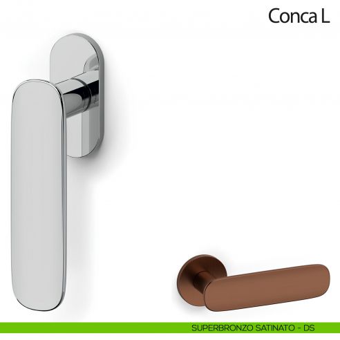 Maniglia per finestra martellina DK Conca L Olivari superbronzo satinato