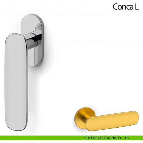 Maniglia per finestra martellina DK Conca L Olivari superoro satinato