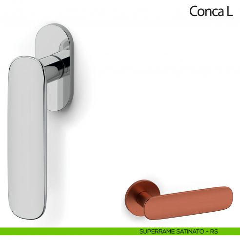 Maniglia per finestra martellina DK Conca L Olivari superame satinato