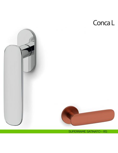 Maniglia per finestra martellina DK Conca L Olivari superame satinato