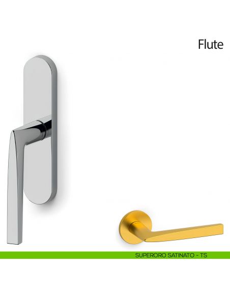 Maniglia per finestra cremonese Flute Olivari superoro satinato