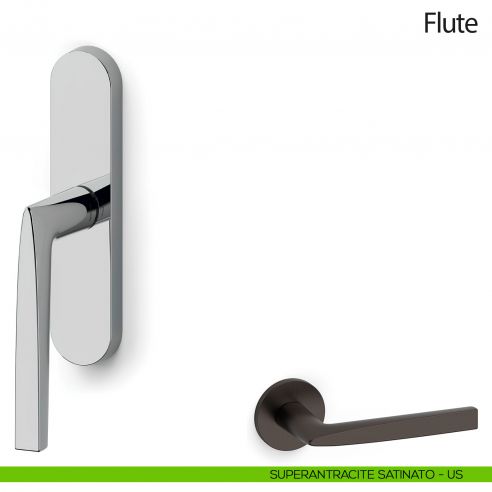 Maniglia per finestra cremonese Flute Olivari superantracite satinato