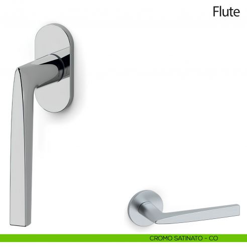 Maniglia per finestra martellina DK Flute Olivari cromo satinato