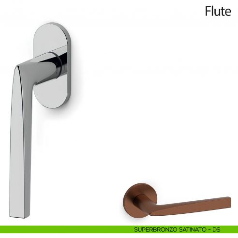 Maniglia per finestra martellina DK Flute Olivari superbronzo satinato