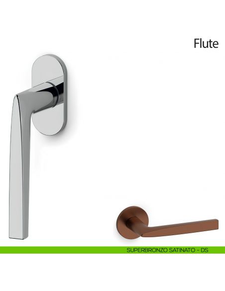 Maniglia per finestra martellina DK Flute Olivari superbronzo satinato