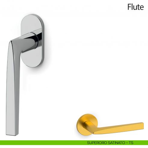 Maniglia per finestra martellina DK Flute Olivari superoro satinato