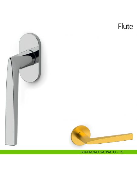 Maniglia per finestra martellina DK Flute Olivari superoro satinato