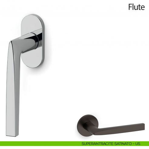 Maniglia per finestra martellina DK Flute Olivari superantracite satinato