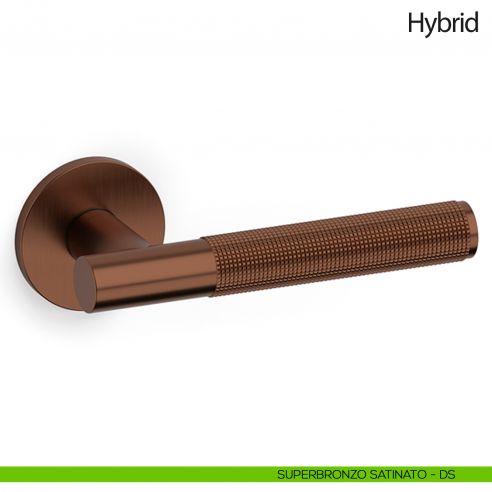 Maniglia per porta Hybrid Olivari bassa superbronzo satinato
