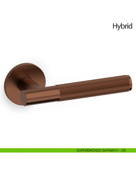 Maniglia per porta Hybrid Olivari bassa superbronzo satinato