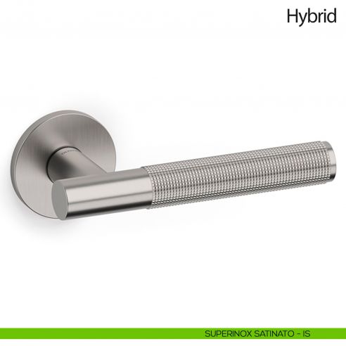 Maniglia per porta Hybrid Olivari bassa superinox satinato
