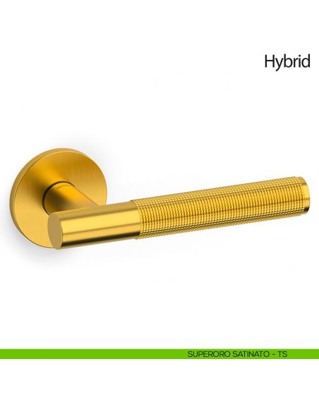 Maniglia per porta Hybrid Olivari bassa superoro satinato
