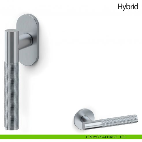 Maniglia per finestra martellina DK Hybrid Olivari cromo satinato