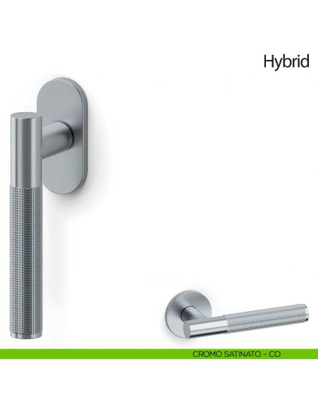 Maniglia per finestra martellina DK Hybrid Olivari cromo satinato