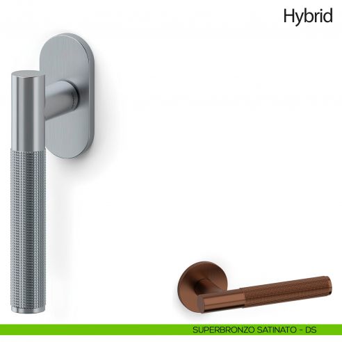 Maniglia per finestra martellina DK Hybrid Olivari superbronzo satinato