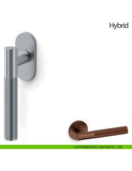 Maniglia per finestra martellina DK Hybrid Olivari superbronzo satinato