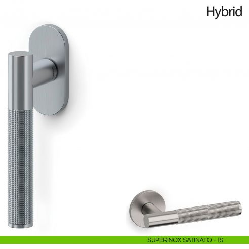 Maniglia per finestra martellina DK Hybrid Olivari superinox satinato