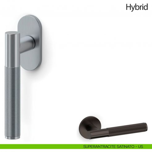 Maniglia per finestra martellina DK Hybrid Olivari superantracite satinato