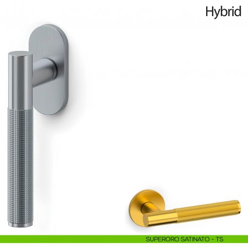 Maniglia per finestra martellina DK Hybrid Olivari superoro satinato