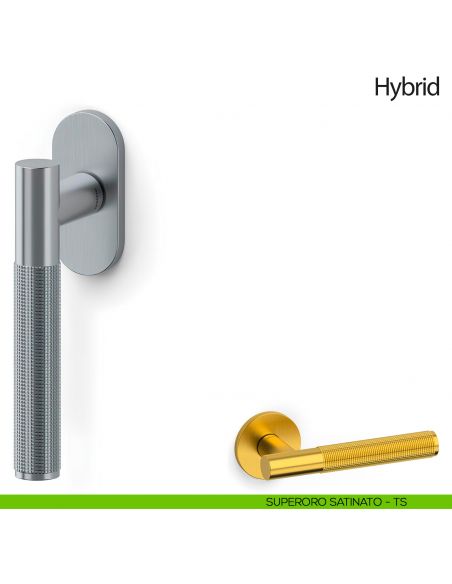 Maniglia per finestra martellina DK Hybrid Olivari superoro satinato