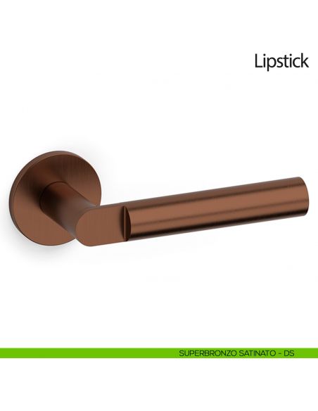 Maniglia per porta Lipstick Olivari bassa superbronzo satinato