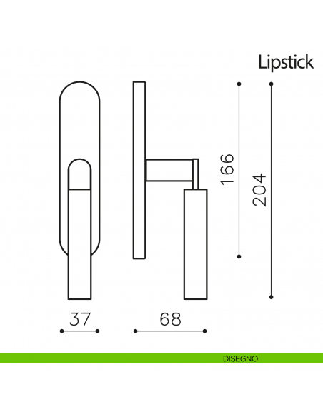 Maniglia per finestra cremonese Lipstick Olivari disegno