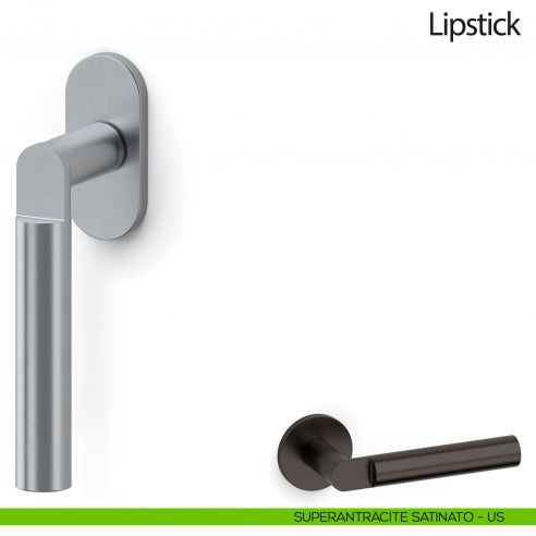 Maniglia per finestra martellina DK Lipstick Olivari superantracite satinato