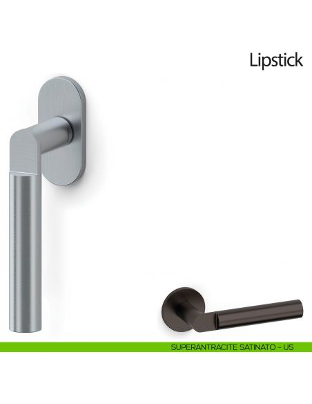 Maniglia per finestra martellina DK Lipstick Olivari superantracite satinato