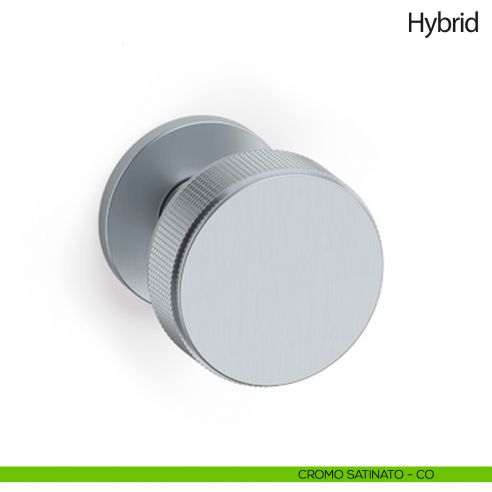 Pomello per porta Hybrid girevole Olivari bassa cromo satinato