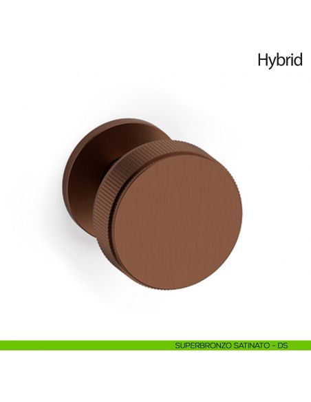 Pomello per porta Hybrid girevole Olivari bassa superbronzo satinato