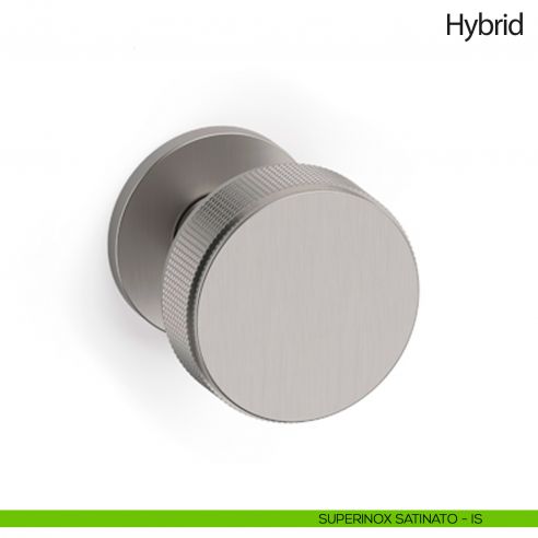 Pomello per porta Hybrid girevole Olivari bassa superinox satinato