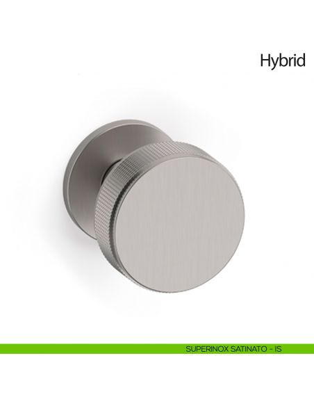 Pomello per porta Hybrid girevole Olivari bassa superinox satinato