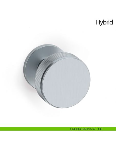 Pomello per porta Hybrid fisso Olivari bassa cromo satinato