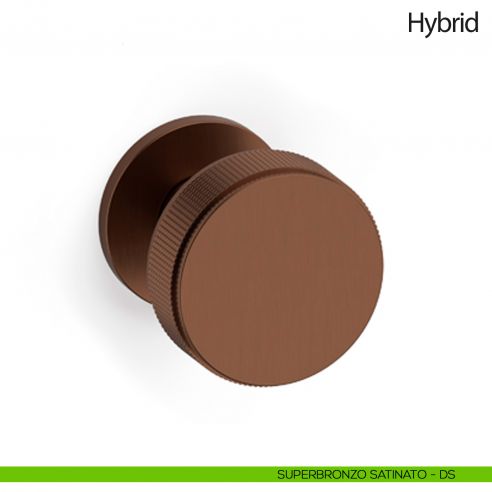 Pomello per porta Hybrid fisso Olivari bassa superbronzo satinato