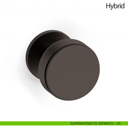Pomello per porta Hybrid fisso Olivari bassa superantracite satinato