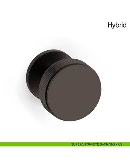 Pomello per porta Hybrid fisso Olivari bassa superantracite satinato