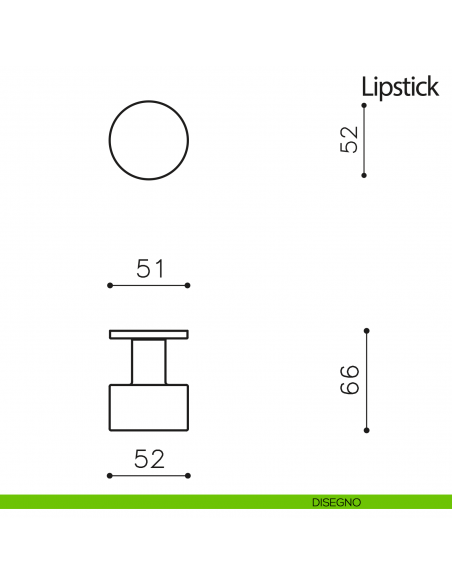 Pomello per porta Lipstick fisso Olivari bassa disegno